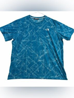 The North Face Men’s XXL Teal Short Sleeve Tee Geometric Print FlashDry